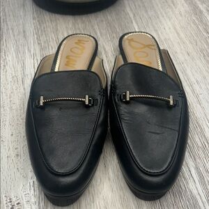 Sam Edelman Black Leather Slip-On Loafers